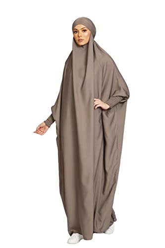 RLLJS Frauen Muslimisches Kleid Ramadan Einteiliges Gebetskleid Hijab mit Kapuze Abaya Dubai Full Cover Islam Robe African Turkey Kaftan von RLLJS