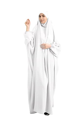 RLLJS Frauen Muslimisches Kleid Ramadan Einteiliges Gebetskleid Hijab mit Kapuze Abaya Dubai Full Cover Islam Robe African Turkey Kaftan von RLLJS