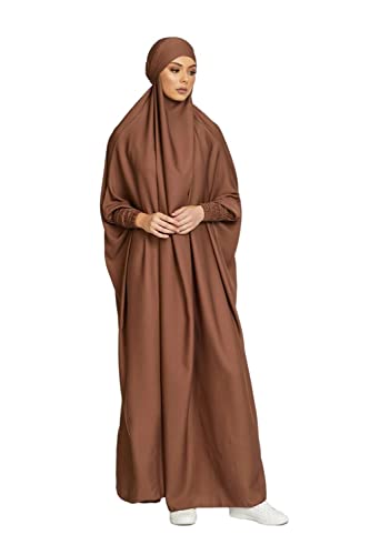 RLLJS Frauen Muslimisches Kleid Ramadan Einteiliges Gebetskleid Hijab mit Kapuze Abaya Dubai Full Cover Islam Robe African Turkey Kaftan von RLLJS