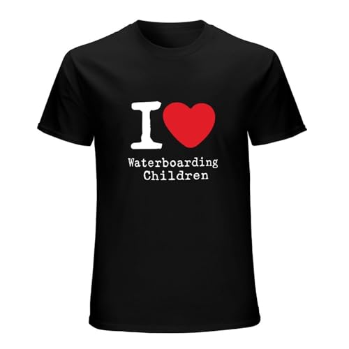 Nid Twwer I Love Waterboarding Children T-Shirt for Men Black S Nid Twwer I Love Waterboarding Children T-Shirt for Men Black S von RLPPBMD