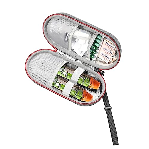 RLSOCO EpiPen Tasche für Kinder & Erwachsene:EpiPen Trainer x2, Auvi-Q, Anti-Histamin, Allergie Medizin Essentials, Inhalator Asthma Relief/Insulin Pen Travel Organizer(Nur Tasche) - Grau von RLSOCO