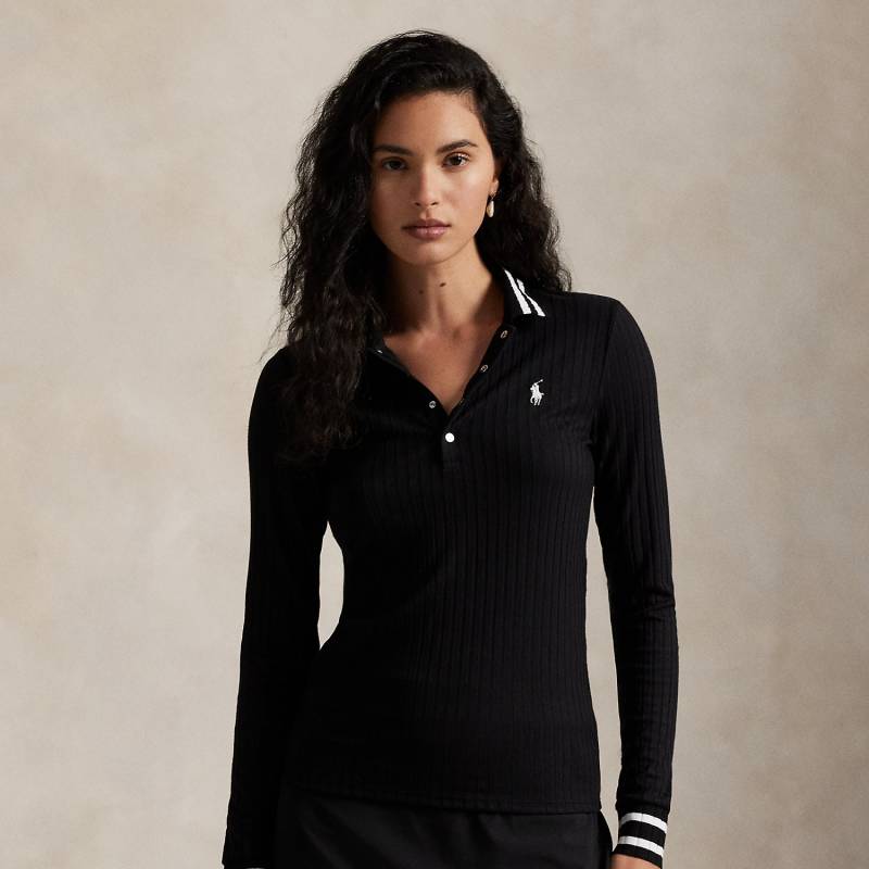 Geripptes Slim-Fit Langarm-Poloshirt von RLX