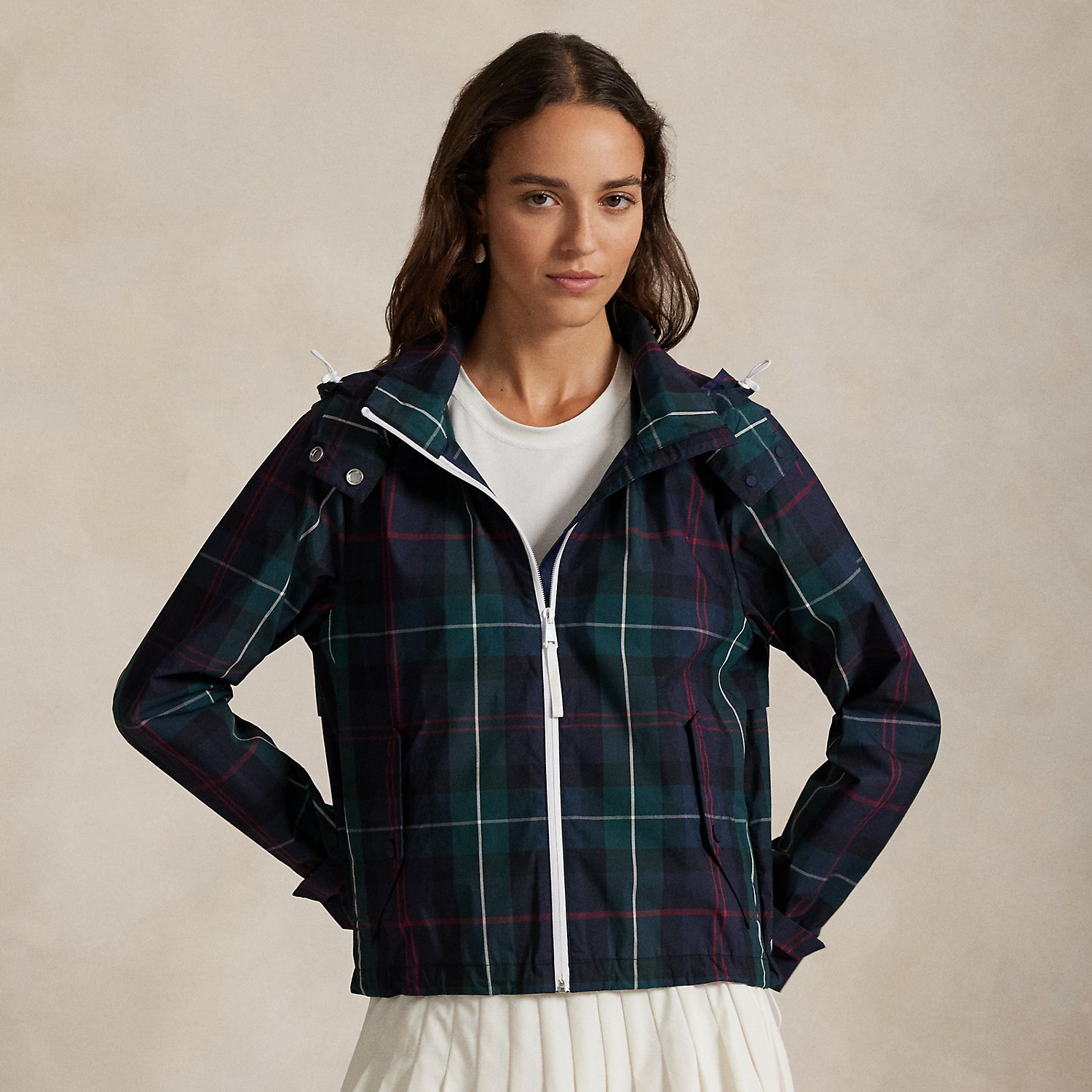 Karierte Regenjacke mit Kapuze von RLX