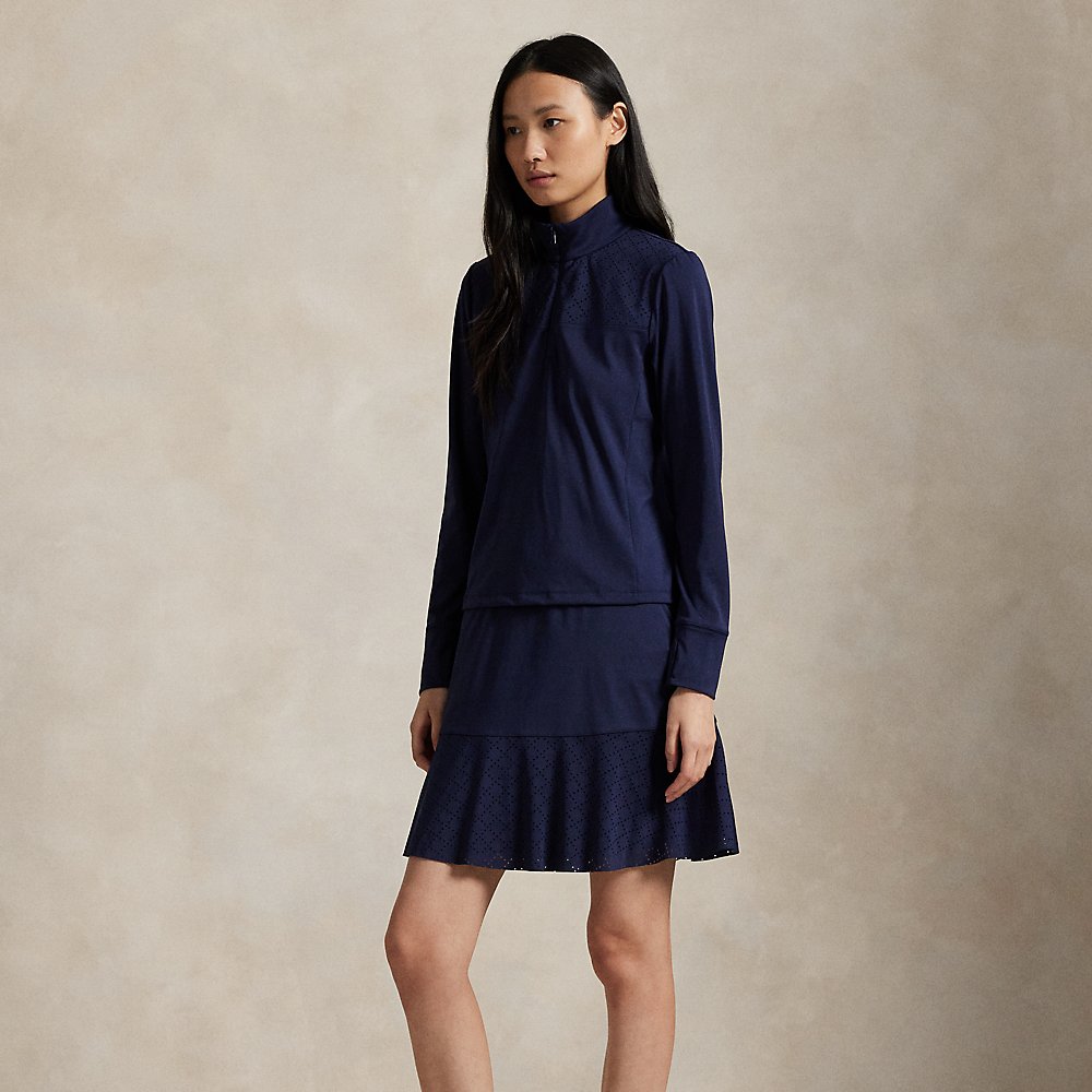 Langer Interlock-Skort mit Lochstickerei von RLX