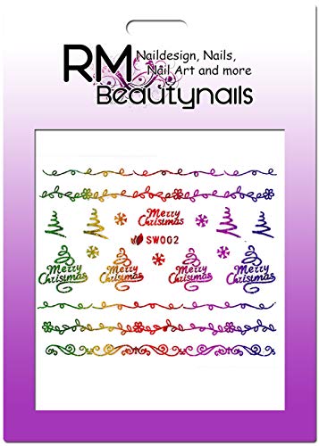 3D Nagel Sticker Weihnachten X-Mas Winter Nikolaus Nailart Nageldesign SW002 von RM Beautynails