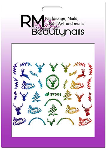 3D Nagel Sticker Weihnachten X-Mas Winter Nikolaus Nailart Nageldesign SW008 von RM Beautynails