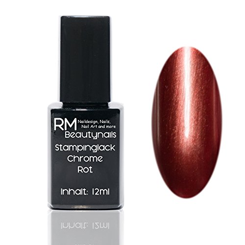 Chrome Effekt Stampinglack Rot 12ml Stamping Lack Nagellack Nail Polish RM Beautynails von RM Beautynails