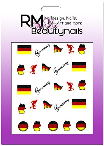 Fussball Sticker EM WM Ball Tor Football Deutschland Flagge Germany Nageldesign Nailart RM Beautynails Nailwrap von RM Beautynails