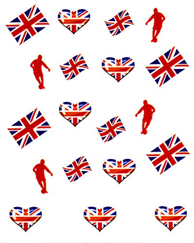 Fussball Sticker EM WM England Ball Spieler Flagge Football Nageldesign Nailart RM Beautynails Nailwrap von RM Beautynails