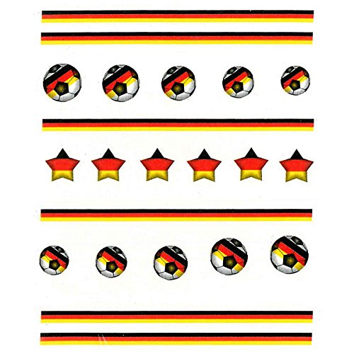 Fussball Sticker WM EM Deutschland Flagge Ball Sterne Deutschland Germany Nageldesign Nailart RM Beautynails Nailwrap von RM Beautynails