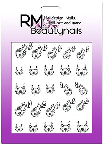 Fussball Sticker WM2018 Ball Flamme Nageldesign Nailart RM Beautynails Nailwrap von RM Beautynails