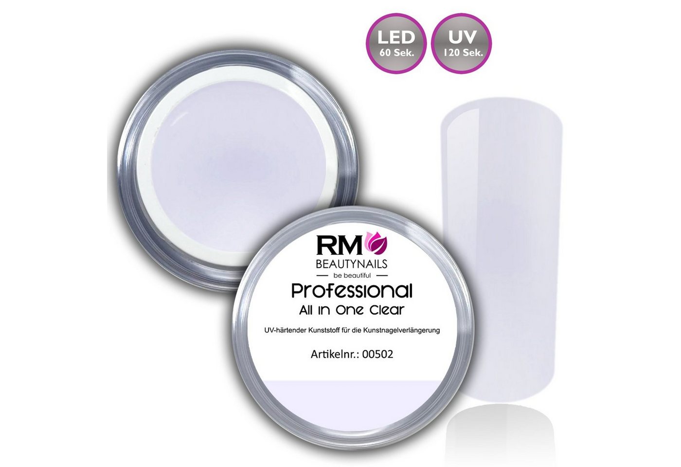 RM Beautynails UV-Gel Professional UV Led Gel All in One Clear 1-Phasengel Nagelgel, Honigeffekt, Nageldesign, Künstliche Nägel, Fingernagel von RM Beautynails