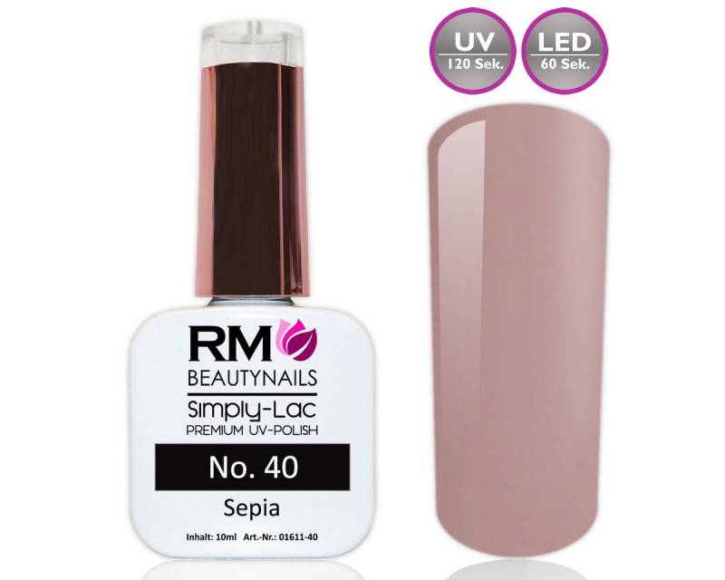 RM Beautynails UV-Nagellack Simply Lac Premium UV-Nagellack UV-Polish 10ml Gellack Shellac, Haltbarkeit bis zu drei Wochen / Hybrid-Lack von RM Beautynails