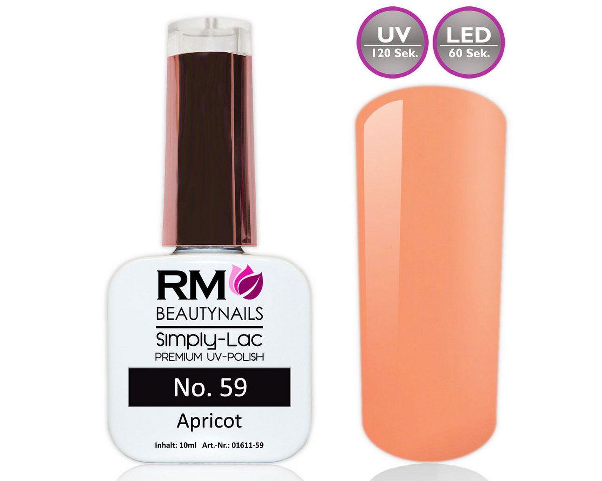 RM Beautynails UV-Nagellack Simply Lac Premium UV-Nagellack UV-Polish 10ml Gellack Shellac, Haltbarkeit bis zu drei Wochen / Hybrid-Lack von RM Beautynails