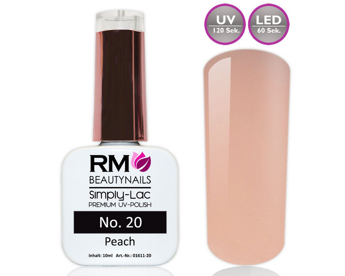 RM Beautynails UV-Nagellack Simply Lac Premium UV-Nagellack UV-Polish 10ml Gellack Shellac, Haltbarkeit bis zu drei Wochen / Hybrid-Lack von RM Beautynails