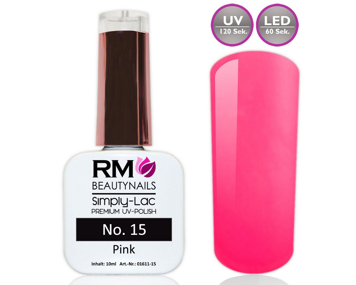 RM Beautynails UV-Nagellack Simply Lac Premium UV-Nagellack UV-Polish 10ml Gellack Shellac, Haltbarkeit bis zu drei Wochen / Hybrid-Lack von RM Beautynails