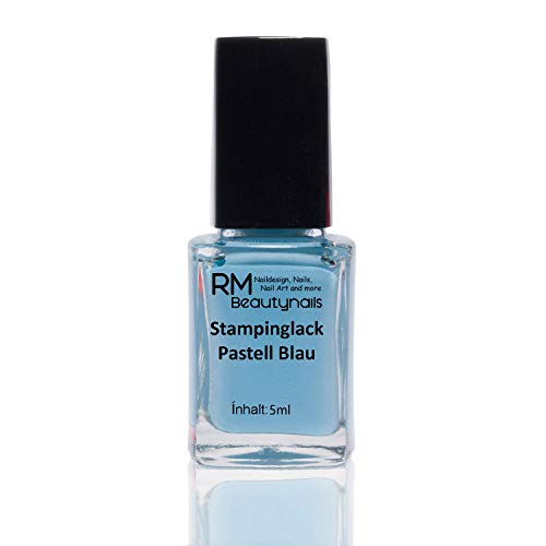 Stampinglack Pastell Blau 5ml Stamping Lack Nagellack Nail Polish von RM Beautynails