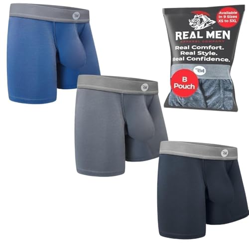 Real Men Bulge Enhancing Pouch Unterwäsche für Herren - 1, 3 und 6er Pack Set - Modal Boxershorts, XXX-Large von RM Real Men