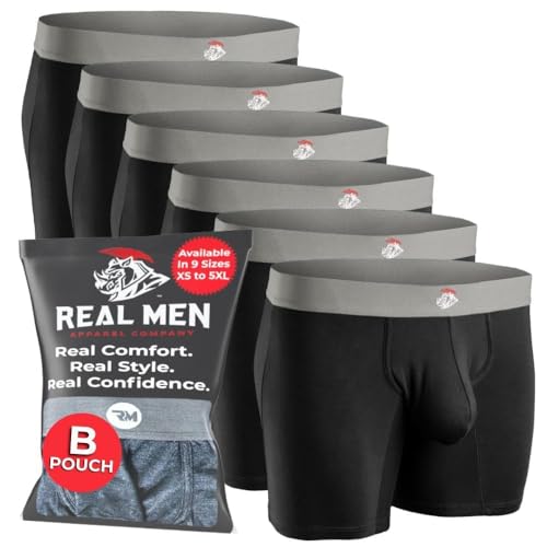 Real Men Bulge Enhancing Pouch Unterwäsche für Herren – 1er, 3er und 6er Pack Set – Modal Boxer Briefs mit ABCD Pouch, XX-Large von RM Real Men