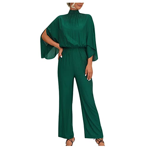 Jumpsuit Damen Sommer Jumpsuits Fã¼R Damen Latzhose Weiß Damen Rollkragen Fledermausärmel Jumpsuit Hosenanzug Festlich Hochzeit Tailliert Tunika Jumpsuit Sexy Hosenanzug Jeanslatzhose Damen von RMBLYfeiye