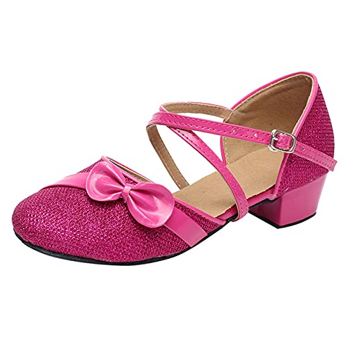 Mädchen Tanzschuhe Prinzessin Schuhe Kinder Latein Schuhe mit Weiche Sohlen Kinder Bow-Knot Glitzer Latein Tango Ballsaal Schuhe von RMBLYfeiye