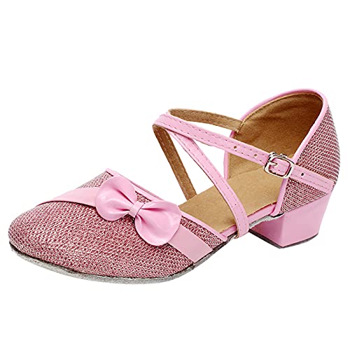 Mädchen Tanzschuhe Prinzessin Schuhe Kinder Latein Schuhe mit Weiche Sohlen Kinder Bow-Knot Glitzer Latein Tango Ballsaal Schuhe von RMBLYfeiye