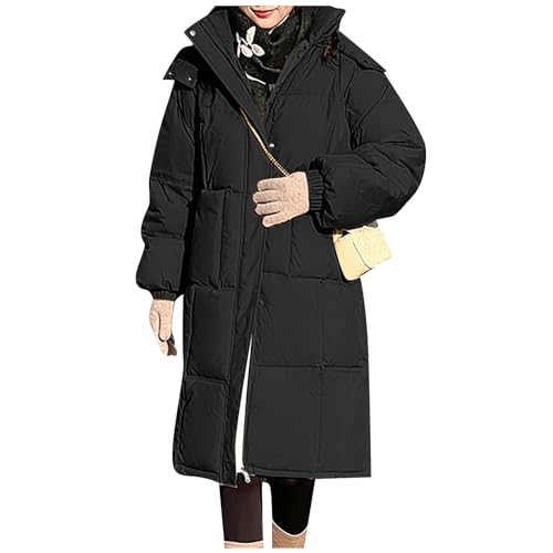 Parka Damen Herbst Teddy Jacken Für Damen Softshell Mantel Frauen Winter Mantel Damen Frau Gesteppter Softshellmantel Mit Reißverschluss Winddichter Steppmantel Mit Taschen Bolero Damen (Schwarz M) von RMBLYfeiye