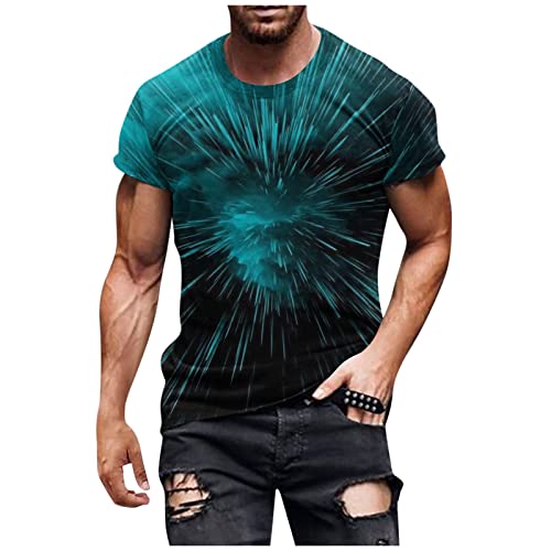 Polo Shirts Männer Herren Hemd Schwarz Tshirt Weiss Rundhals Sterne Druck Muskelshirts Kurzarm Slim Fit Sport Shirts Stretch Funktionsshirt Polo Herren (Blau, 6XL) von RMBLYfeiye