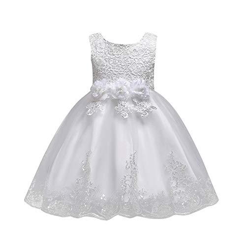 RMBLYfeiye Baby Mädchen Kleider Formale Taufe Prinzessin Hochzeit Geburtstag Kleid Spitze Stickerei Blume Kleid Taufkleid Festlich Kleid Hochzeit Partykleid Festzug Babybekleidung von RMBLYfeiye