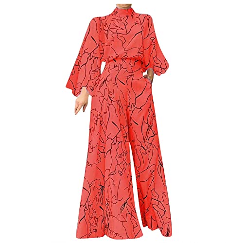 RMBLYfeiye Jumpsuit Damen Lang Rollkragen Einfarbiges Fledermausärmel Jumpsuit Hosenanzug Festlich Hochzeit Hohe Taille Tailliert Tunika Jumpsuit Sexy Rückenfrei Hosenanzug Jumpsuit Elegant Hochzeit von RMBLYfeiye