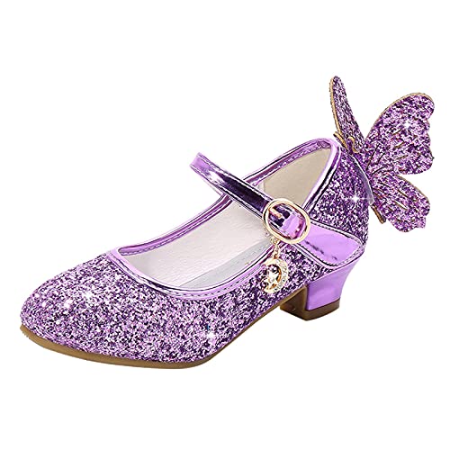 RMBLYfeiye Kinder Mädchen Kristall Schuhe High Heel Schuhe Party Glitzer Pailletten Prinzessin Sandalen Festliche Schuhe Karneval Fasching Kostüm Zubehör von RMBLYfeiye