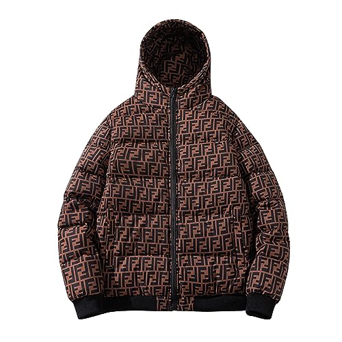 RMBLYfeiye Regenjacke Herren Fahrrad Regen Jacke. Herren Military Jacke Herren Paisley Druck Decken Steppjacke Mit Kapuze Thermo Kapuzenjacke Mit Reißverschluss Herren Parka (Gelb, 4Xl) von RMBLYfeiye