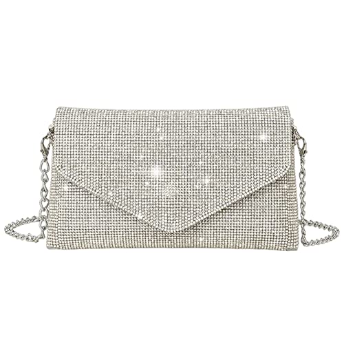 RMENGZHOUXI Strass-Hochzeits-Geldbörse, Umschlag-Clutch, PU, ​​exquisite Mode, verziert, Bankett-Umhängetasche von RMENGZHOUXI