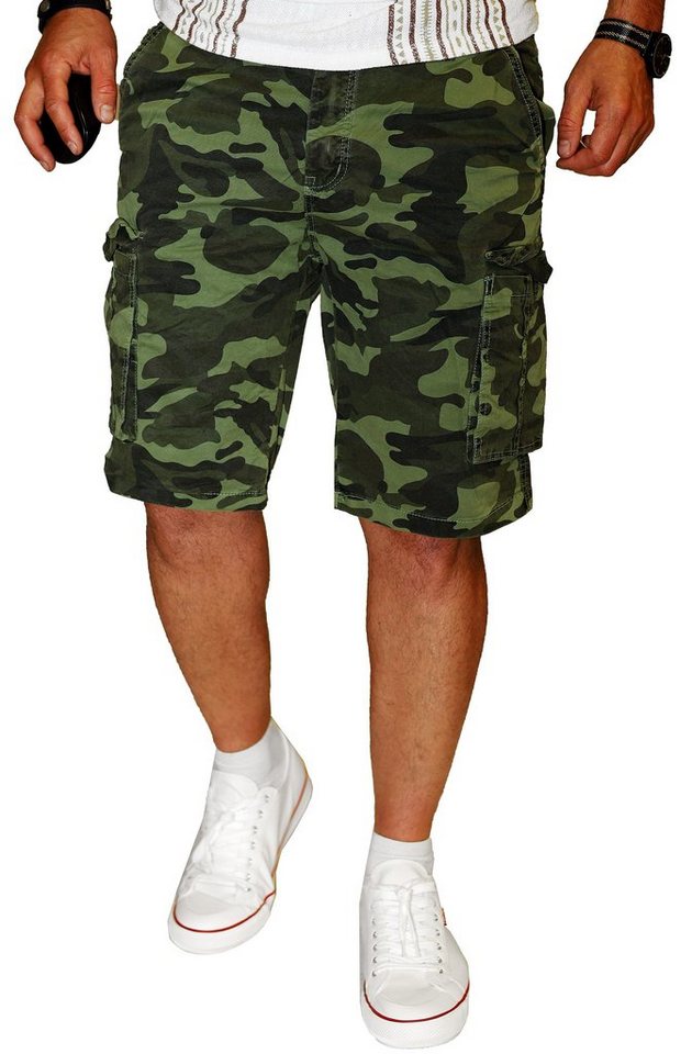 RMK Cargoshorts Herren Short Camouflage Bermuda kurze Hose Army Tarn Set in Tarnfarben, aus 100% Baumwolle von RMK