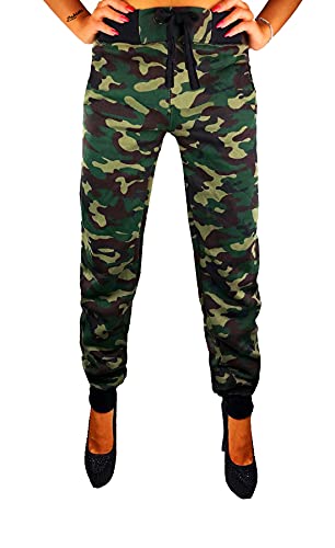 RMK Damen Jogginghose Trainingshose Sporthose H.02H.02 (as3, Numeric, Numeric_40, Regular, Regular, Camouflage-Grün) von RMK