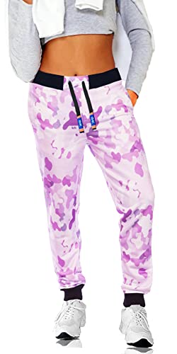 RMK Damen Jogginghose Trainingshose Sporthose H.02H.02 Camou-Lila 38 von RMK