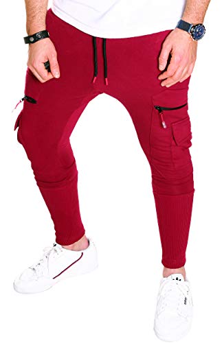 RMK Herren Hose Jogginghose Sporthose lang Trainingshose Fitnesshose Sweatpants Sport Fitness (M, Bordeaux (16005)) von RMK