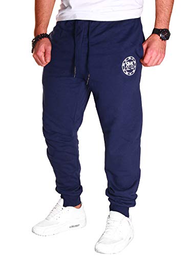 RMK Herren Hose Jogginghose Trainingshose Sporthose Fitnesshose Sweatpants Uni Einfarbig H.07 Navy 3XL von RMK