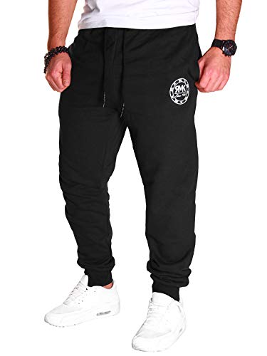 RMK Herren Hose Jogginghose Trainingshose Sporthose Fitnesshose Sweatpants Uni Einfarbig H.07 Schwarz L von RMK