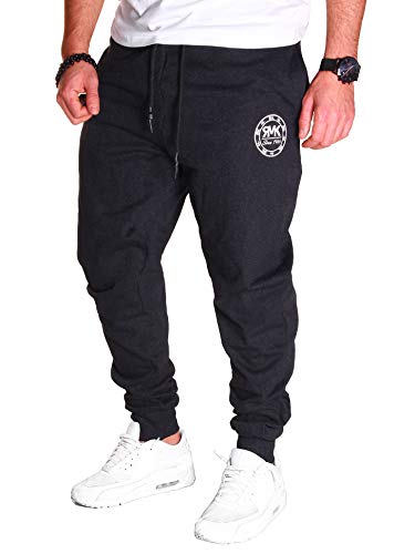 RMK Herren Hose Jogginghose Trainingshose Sporthose Fitnesshose Sweatpants Uni Einfarbig H.07 Anthrazit XS von RMK