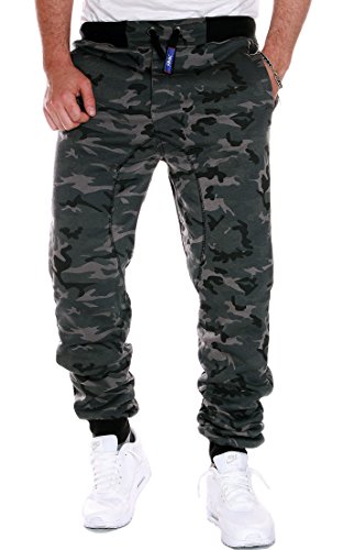 RMK Herren Hose Jogginghose Trainingshose Fitnesshose Sweatpants H.03H.03 (4XL) Camouflage Dunkel von RMK