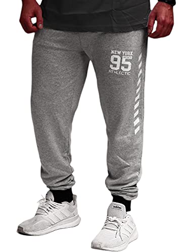 RMK Herren Hose Jogginghose Trainingshose Sporthose Fitnesshose Sweatpants (XXL, Grau H.113) von RMK