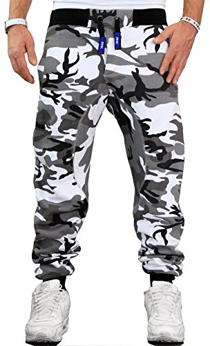 RMK Herren Hose Jogginghose Trainingshose Sporthose Fitnesshose Sweatpants Uni Einfarbig H.03H.03 (6XL, Camouflage-hell) von RMK