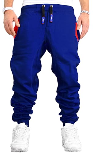 RMK Herren Hose Jogginghose Trainingshose Sporthose Fitnesshose Sweatpants Uni Einfarbig H.03H.03 (M, Navy) von RMK