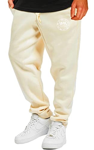 RMK Herren Hose Jogginghose Trainingshose Sporthose Fitnesshose Sweatpants Uni Einfarbig H.07 Beige 4XL von RMK