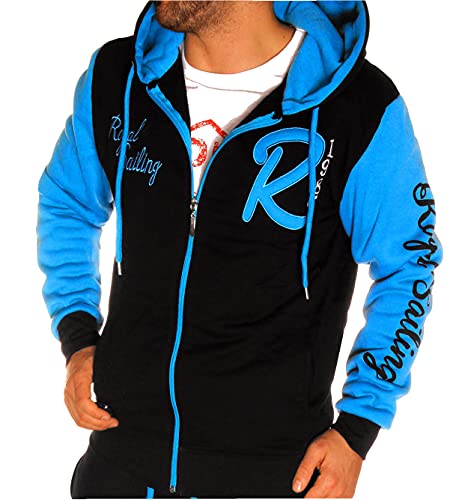 RMK Herren Jacke Collegejacke Übergangsjacke Sweatjacke Kapuzenjacke Joggingjacke Ja.555 4XL, Türkis von RMK
