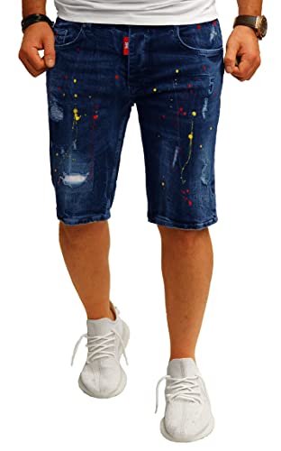 RMK Herren Jeans Short Shorts Sommer Bermuda Kurze Freizeithose Denim Hose Steetwear B.703 W30 von RMK