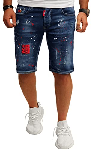 RMK Herren Jeans Short Shorts Sommer Bermuda Kurze Freizeithose Icon Denim Hose Streetwear B.700 W34 von RMK