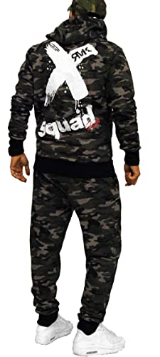 RMK Herren Trainingsanzug Jogginganzug Sportanzug Streetwear Jogger Hausanzug A.2253 Camouflage L von RMK