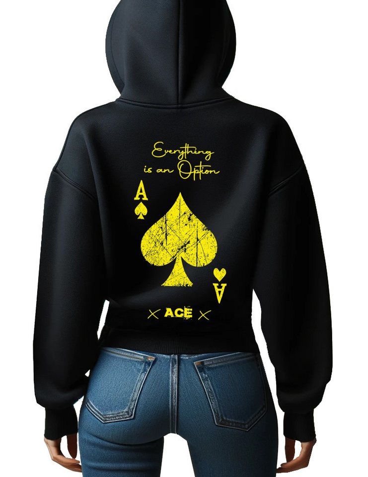 RMK Hoodie Damen Kapuzenpullover Pullover Loose Fit Oversize Pik karte von RMK